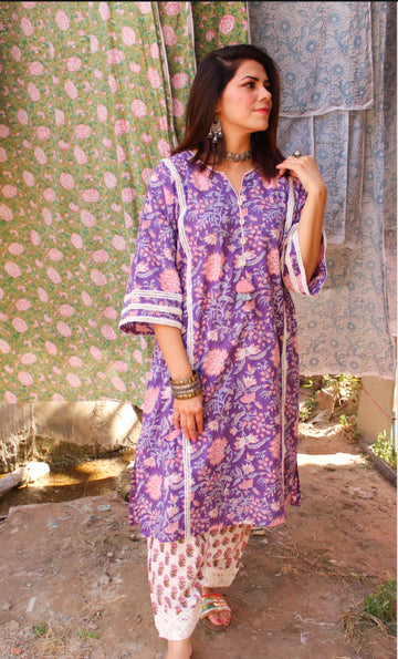 Purple Choga Set