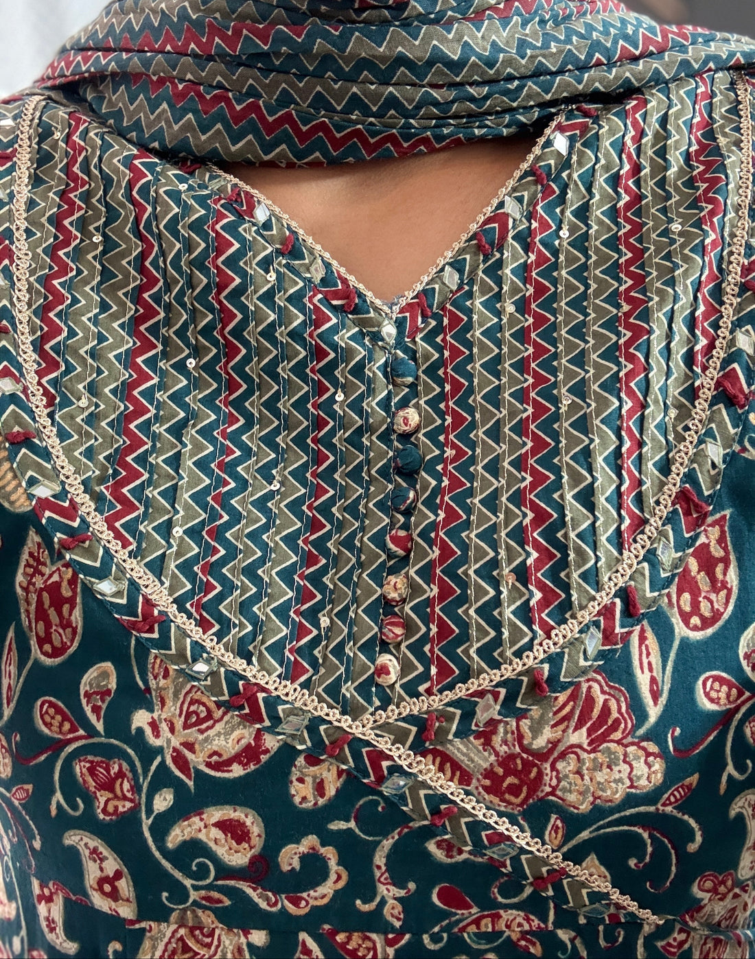 Vintage Paisley Charm in Cotton Anarkali