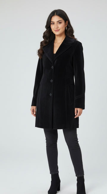 Noir Classic Overcoat ~ Timeless Elegance in Black